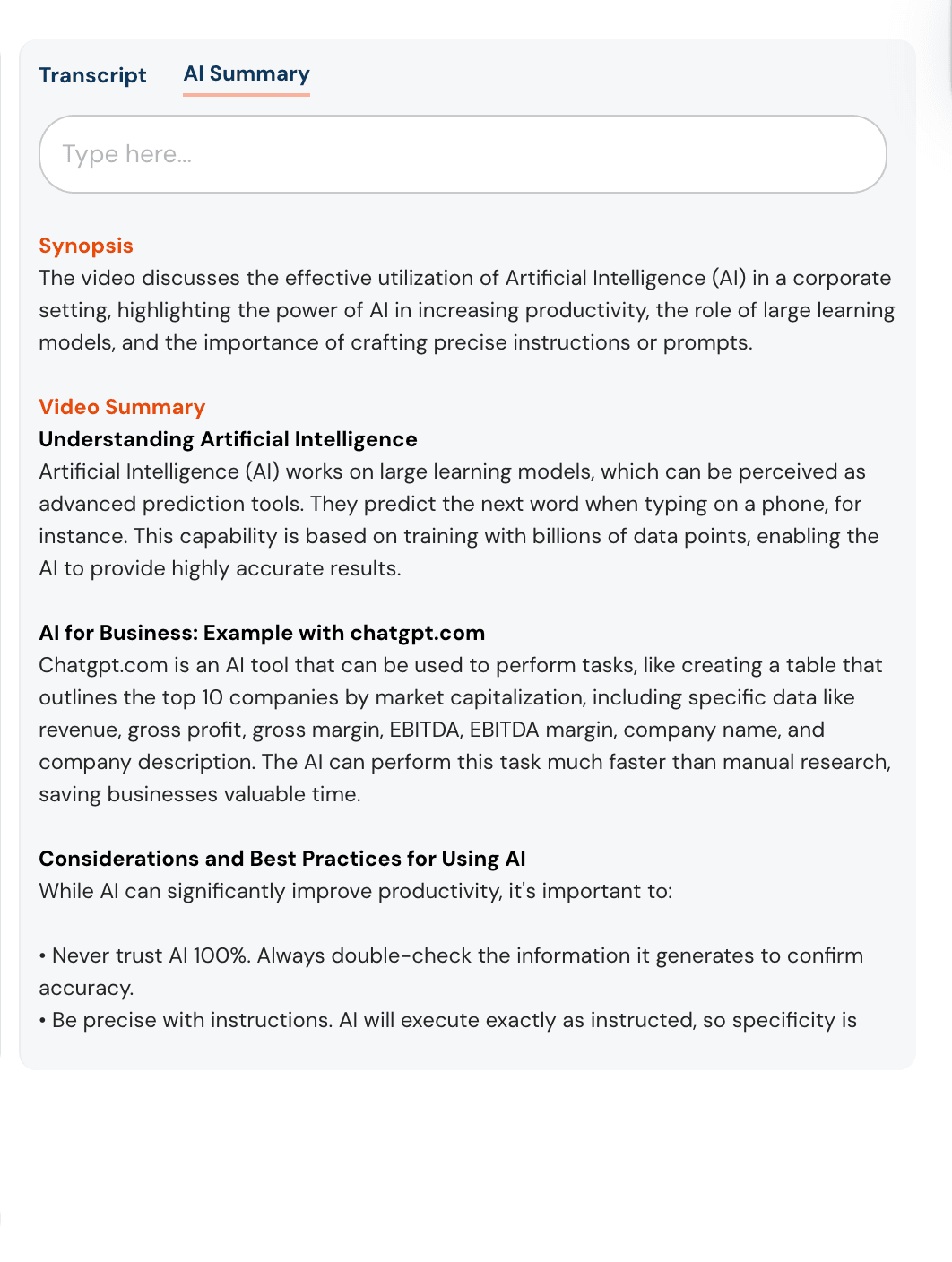 Kodex AI summary